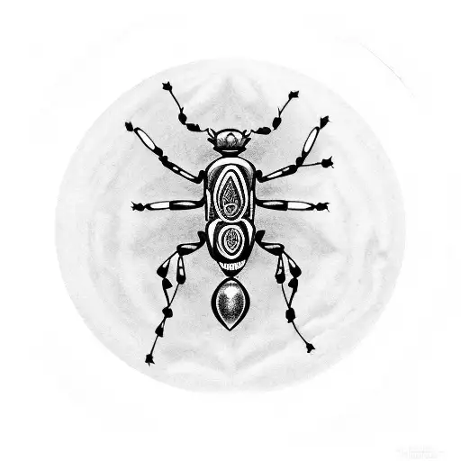 Atlas Beetle With Runic Symbol Circle
