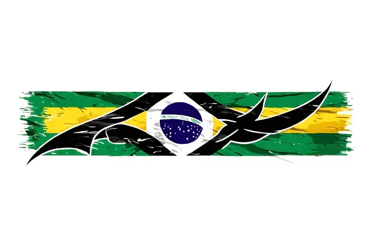 Brazil Carnaval Flag Music Note Intertwined
