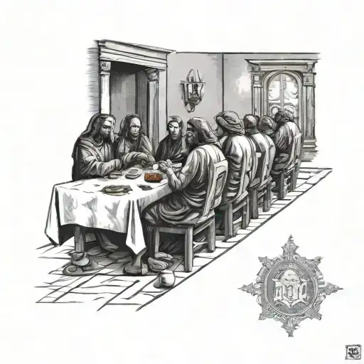 Last Supper And Italian Flag