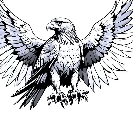 Make A Front Hawk In The Front Position In The Middle Of The Flight With The Wings Open