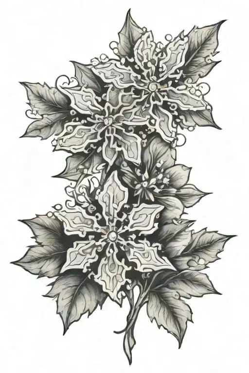 Two Snowflake Flowers Symbolizing Love