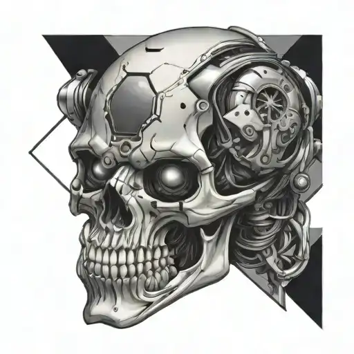 Scary Futuristic Robotic Skull