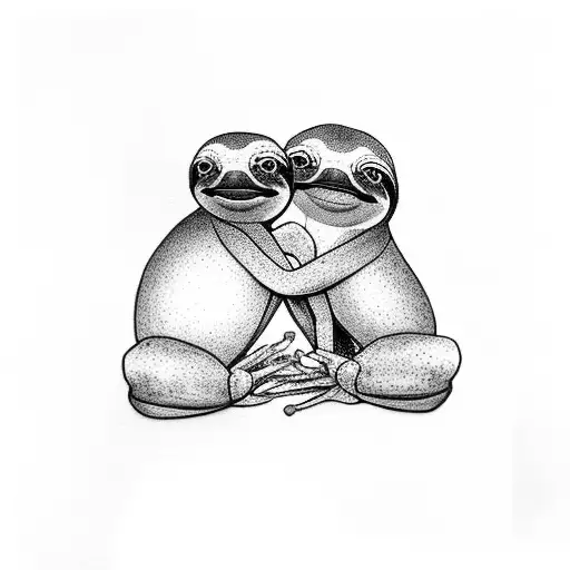 A Frog Hugging A Sloth