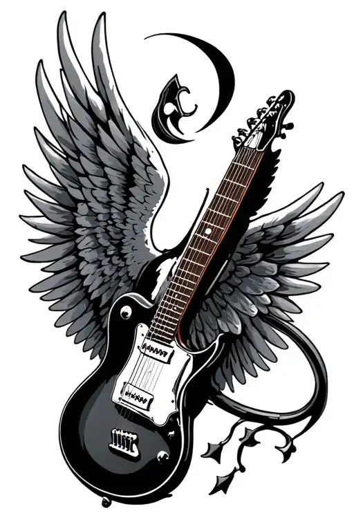 Guitar And Angel Wing