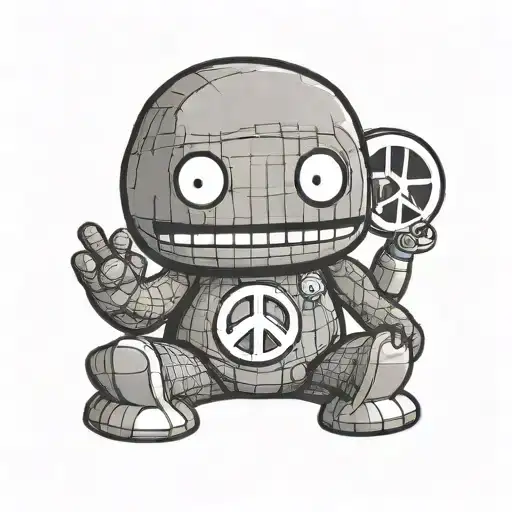 Little Big Planet Sack Boy Peace Sign