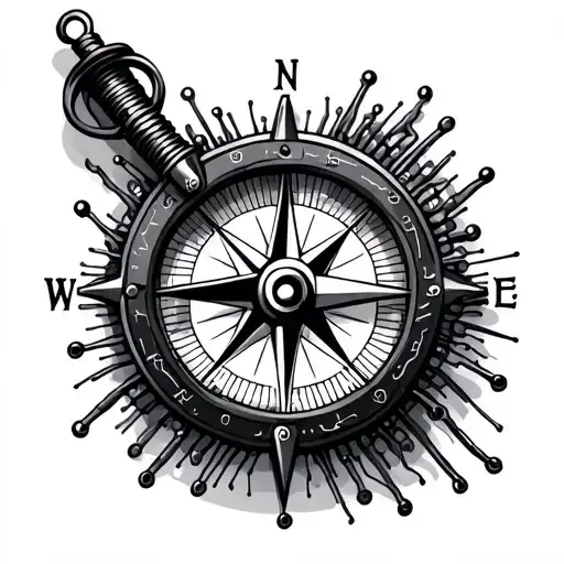 Compass Design With Circuit Board Wires
