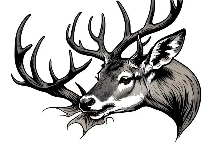 Leather Tooling Design Featuring Deer Head