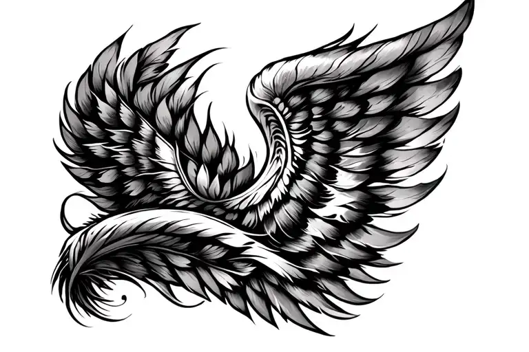 Feathers Wing Tattoo Barber