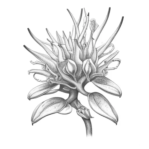 A Botanical Illustration Of A Plant With Motorcycle Parts Incorporated Into The Design