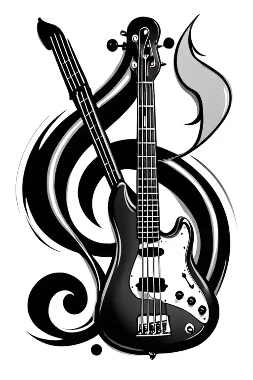Fender Bass Guitar And Bass Clef