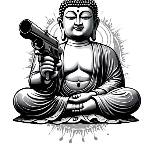 Buddha Holding Squirtgun