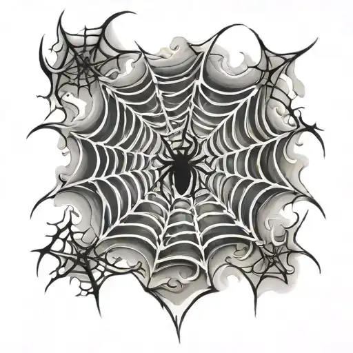 Spider Web Made Of Smoke