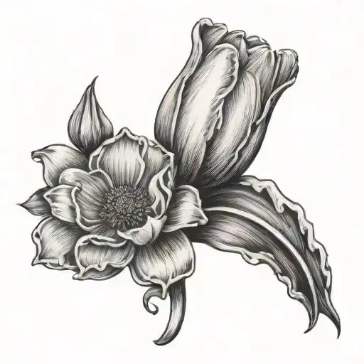 Tatto With A Daisy And A Tulip With Bible Verse For Men