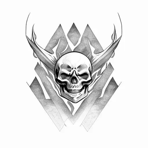 Skeleton Stabbing Mountain Of Fire