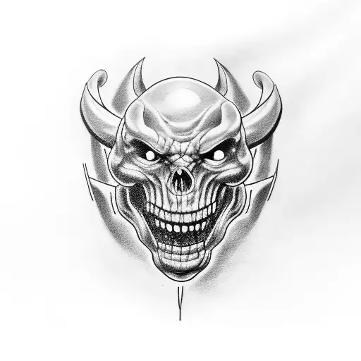 Muscular Arm With Teeth Forming The Bicep