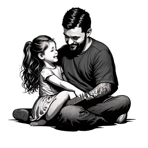 Dad And Daughter Playing