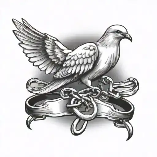 Dove Holding Handcuffs