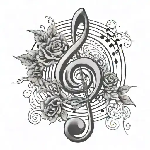 Treble Clef Music And Initial
