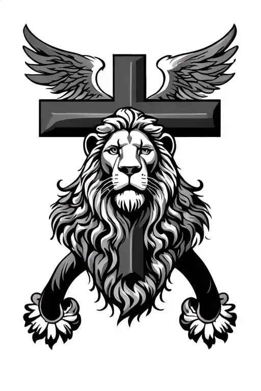Lion Of Judah With Cross