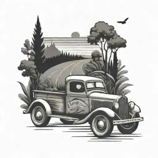 Car Going Down A Road With Nice Background With Enjoy The Journey At The Bottom