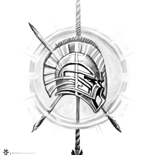 Spartan With Spear And Shield