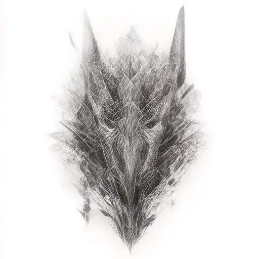 Anubis Geometric Pattern Line Tattoo Design