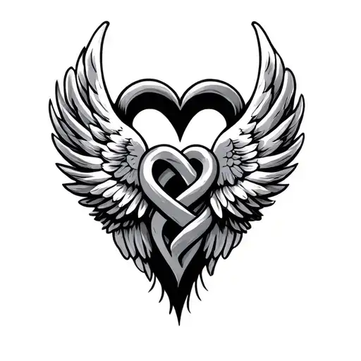 Heart Wings Stitches Infinity Symbol Incorporated With Archie