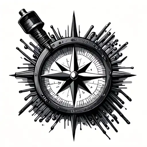 Compass Design With Circuit Board Wires