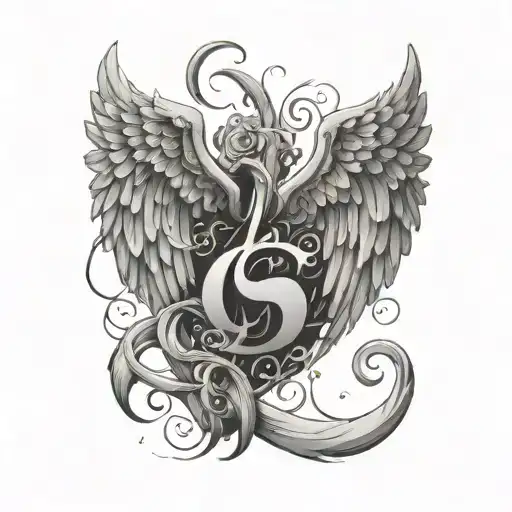Angel Wings With Letter S Incorporated Somehow