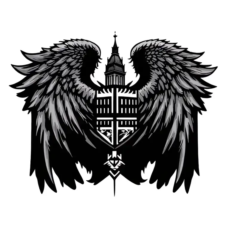 London Background Angel Wings