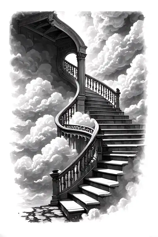 Staircase To Heaven In The Clouds
