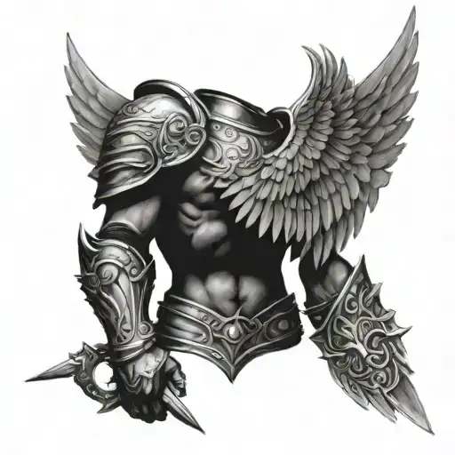 Shoulder Armor Tattoo Biblical Archangel