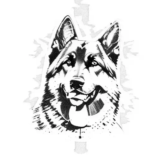 John Muir Trail Landscape With A Silhouette Of A German Shepherd