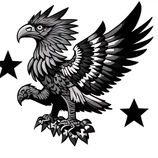 Aztec Eagle And 5 Stars