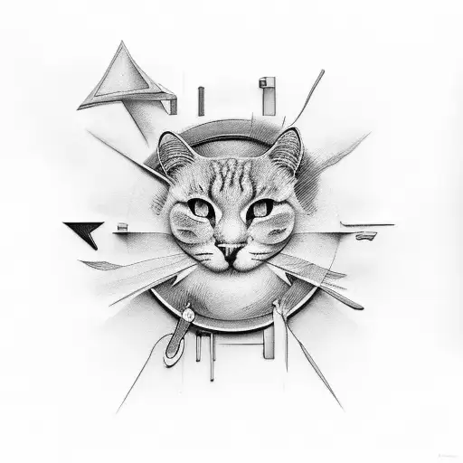 A Black And Grey Tattoo Of A Bed