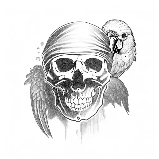 Pirate Skull With Parrot