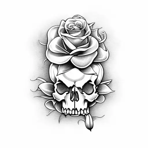 Skull And Roses Funeral Lily