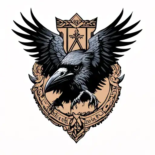 Slavic Mara Crest With Raven