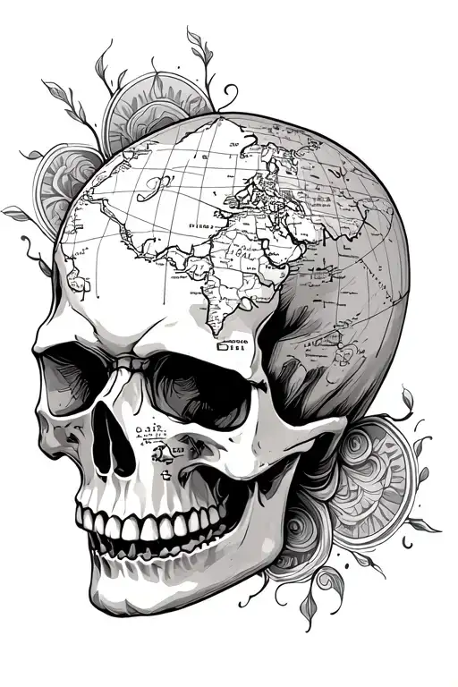 Skull With Map Inside