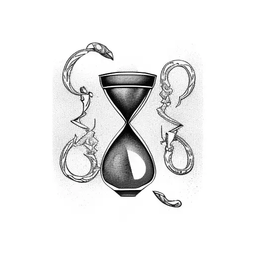 Hourglass With A Justice Balance On Top