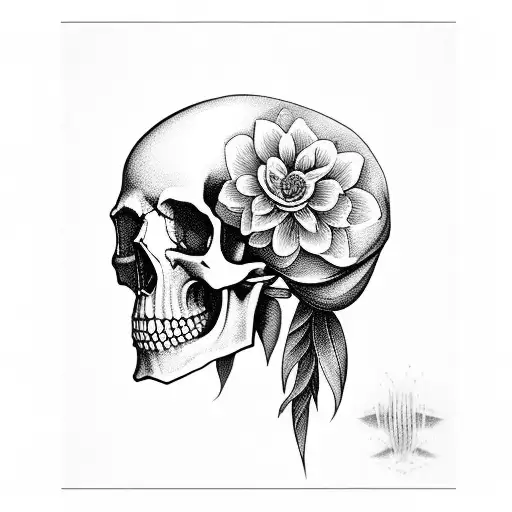 A Flower Blooming From A Skull