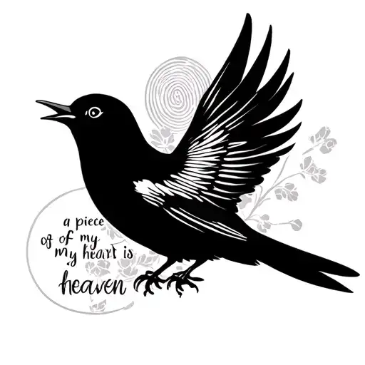 Swallow Bird My Dads Finger Prints Floral And The Words A Piece Of My Heart Is In Heaven