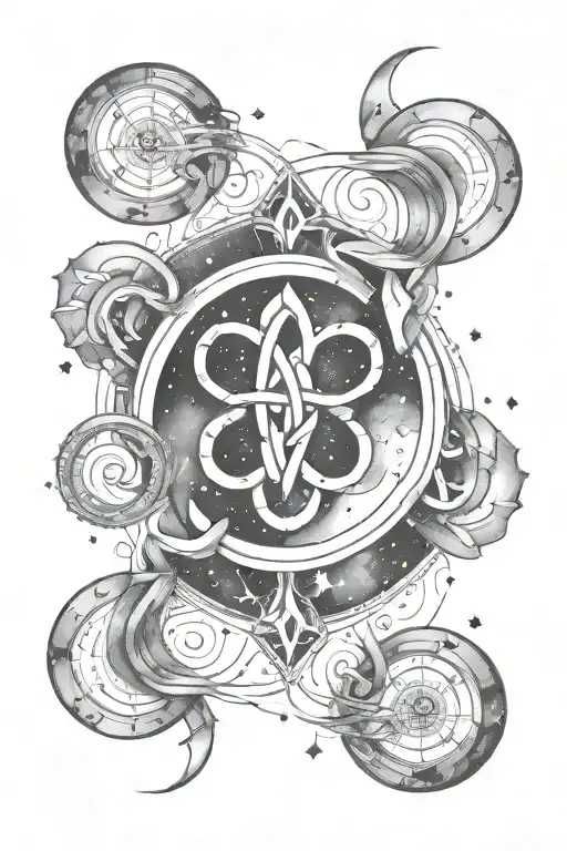 Aquarius Constellation Intertwined Infinity Symbols