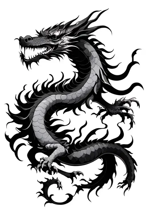 Japanese Dragon Cybersigilism Design Inspired