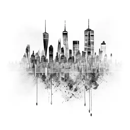 A New York Skyline Made Of Music Notes