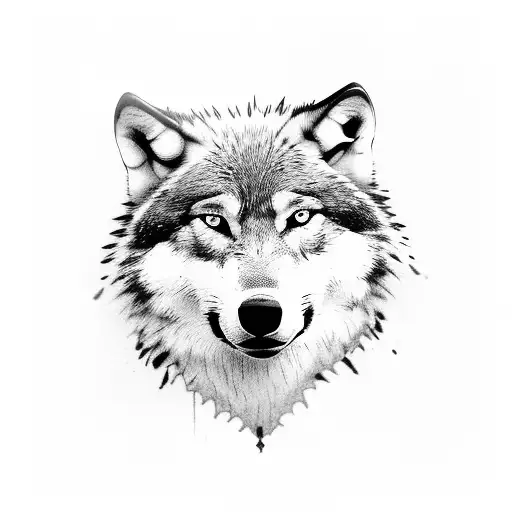 Wolf Walking Through Grass With Cubs