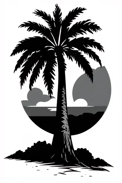 South Carolina Palm Tree With Geometric Transition