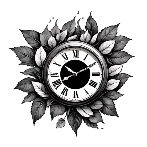 Bousson And Clock With Leaves