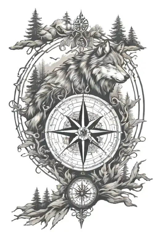 Wolf Forest Compass