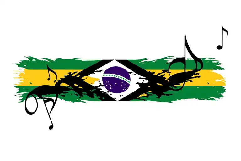 Brazil Carnaval Music Note Intertwined Within